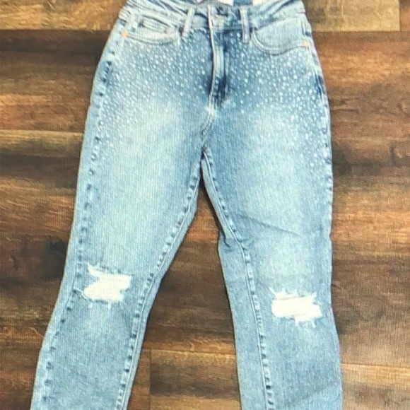 Judy Blue Light Blue Skinny Jeans with Crystal Rhinestones size 27 EUC - Picture 1 of 2